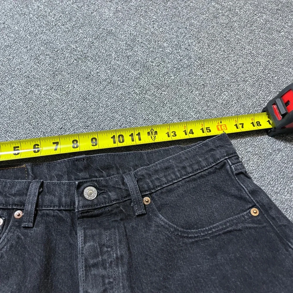 Levi's 501 Original Fit Jeans W32 L32 Black Straight Leg Button Fly Denim Big E